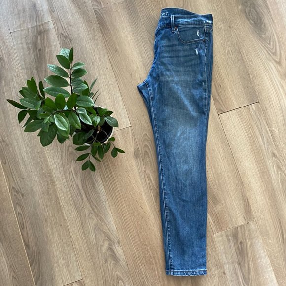 LOFT Blue Distressed "Relaxed Skinny" Jeans - Picture 13 of 14